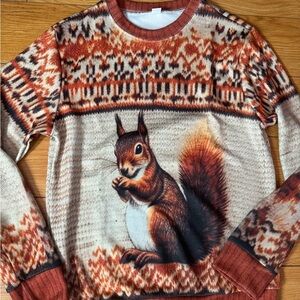 NEW adorable squirrel fall sweater